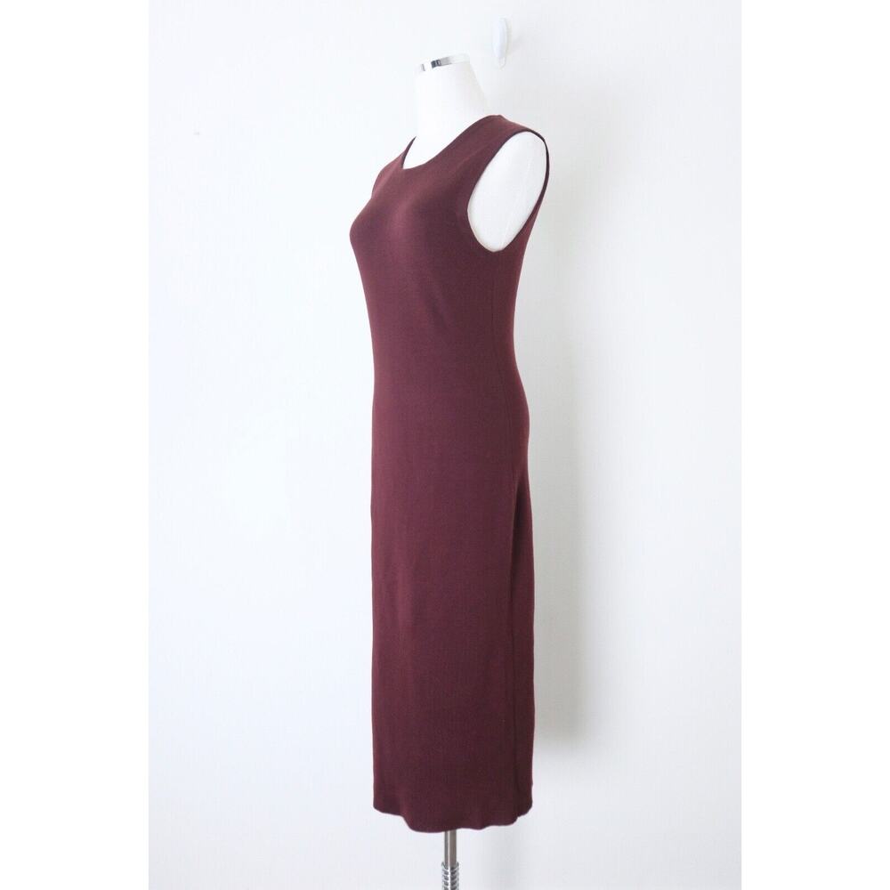 Theory Size M Koldeen Preen Wool Midi Sweater Dress Sleeveless Cassis Red - Picture 5 of 12